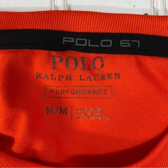 Polo 67 Ralph Lauren Shirt Mens M Orange Performance Long Sleeve Active - Picture 5 of 12